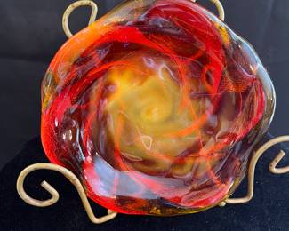 FENTON GLASS AMBERINA BOWL