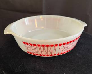 ANCHOR HOCKING RED LINE CASSEROLE