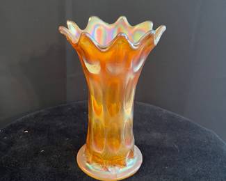 CARNIVAL GLASS SWUNG STYLE VASE
