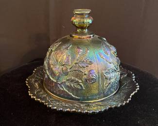 IMPERIAL GLASS LUSTRE ROSE BUTTER DISH