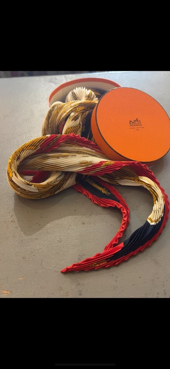 Hermes Plisse Vintage Scarf
