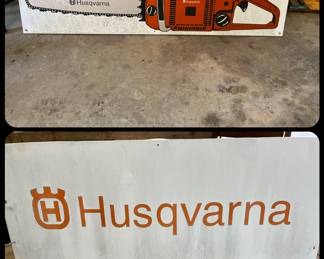 Husqvarna Signs - lightweight metal with wood frame