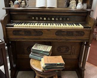 Antique Organ, Very Old Hymnals, Music Books