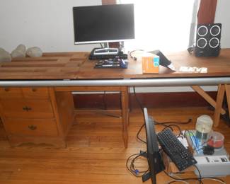 Vintage desk, computer stuff