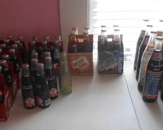 Dr Pepper, etc mini collectible bottles, Sun Devils bottles