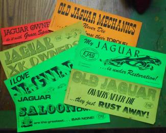 Vintage Jaguar bumper stickers