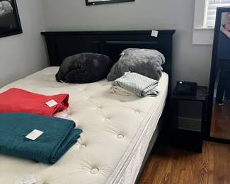 Queen bed, mattress,  boxspring, headboard , and frame