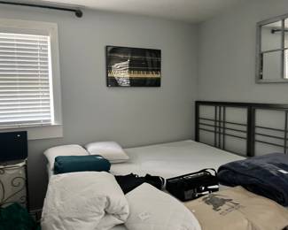 King bed, mattress, boxspring, headboard and frame