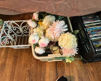 DVD’s and silk flowers