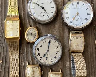 vintage pocket watches and wrist watches