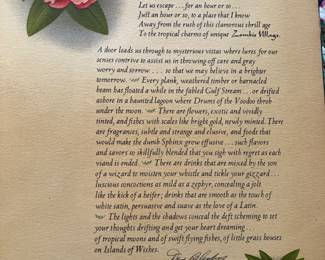 Vintage Trader Vic's menu signed by Chuck Yee