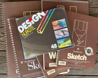 never used sketch pads pastels lots of art supplies and crafts