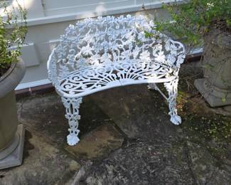 Wrought iron garden bench