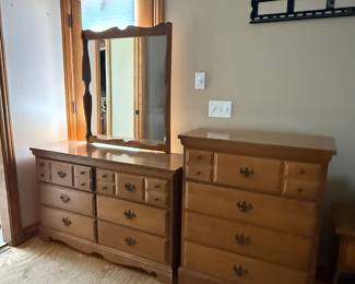 Dresser with mirror; chest of drawer’s - matching but sold separately