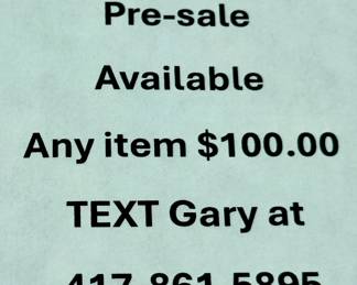 We presale any item over $100.0