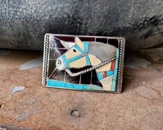 Helen and Lincoln Zuni Belt Buckle