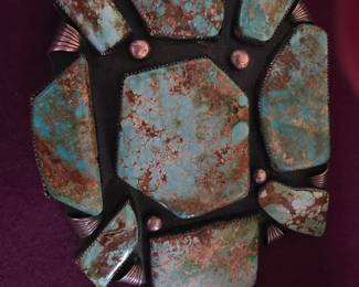 Signed but not identified Turquoise belt buckle