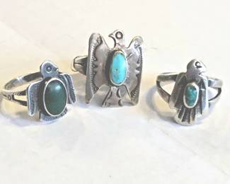 1930s Thunderbird rings