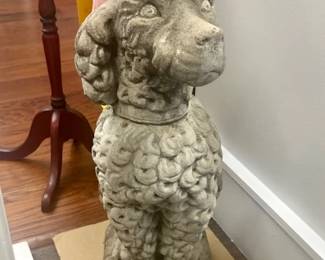 Pair of concrete poodle statues