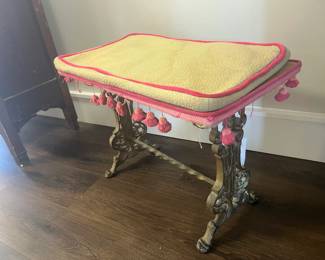 Cast iron fireside bench