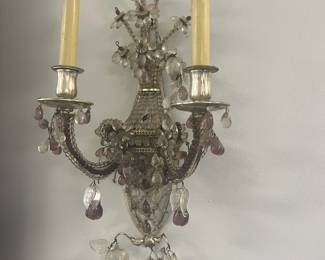 One of two French electric wall sconces