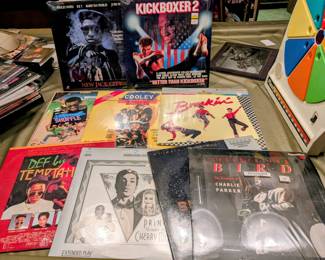 Laser discs - New Jack City, Prince - Under a Cherry Moon, Breakin', Breakin' Electric Boogaloo, Bird, Cooley High