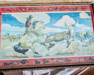 Vintage cowboy wall art