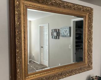 gold frame mirror, heavy duty $100