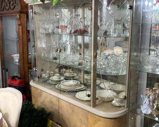 MCM China cabinet. Kinda Hollywood Regency Glamour