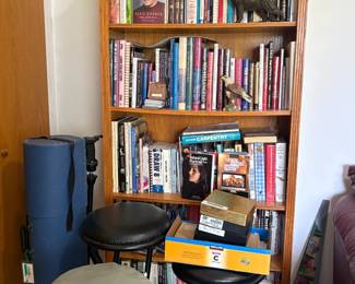 bookshelf and books