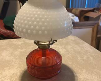 . . . milk glass hurricane lamp