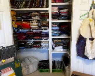 Closet full of fabric and batting!