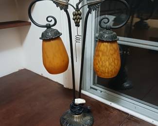 Antique table lamp with glass shades
