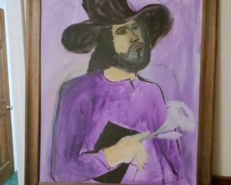 Original painting purple hippy dude