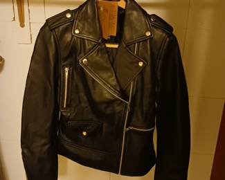 Women's leather motorcycle jacket size small