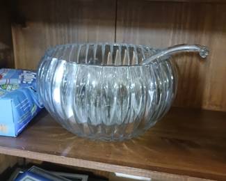 Glass punch bowl