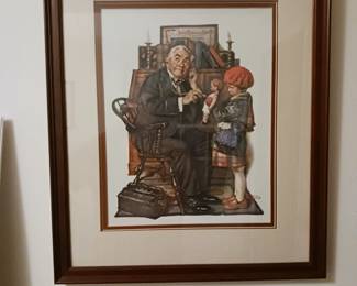 Norman Rockwell framed picture the doctor