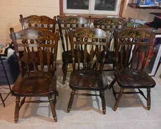 Set of six Ethan Allen stencil back dining chairs $100 for all