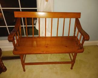 Pine wooden bench Deacon's bench
