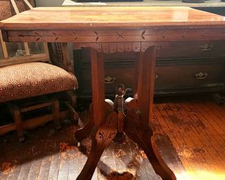 Antique Eastlake Victorian Walnut Side Table
