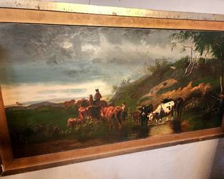19th Century Pastoral Oil on Canvas