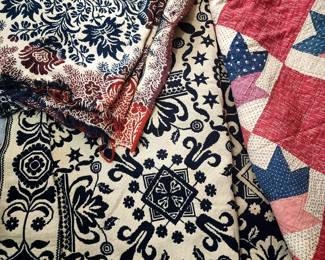 Antique 19th C. Coverlets and Quilt