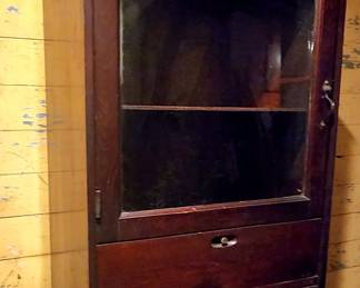 Antique Display Cabinet with Two Drawers
