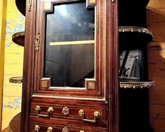 Antique French Inlaid Display Cabinet