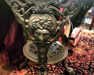Antique Marble Top & Cast Iron Table