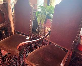Pair of Antique Mohair Armchairs
