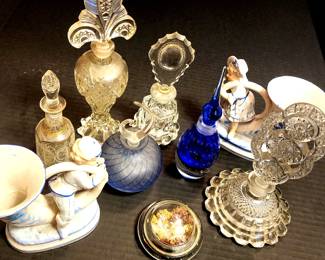 Antique and Vintage Perfume Bottles, Japanese Vases and Paperweight