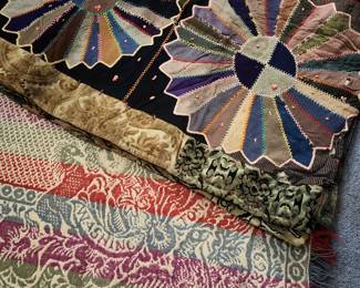 Antique Dresden Quilt and Philip Schum Coverlet Dated 1869