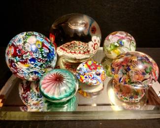 Vintage Paperweights including Murano
