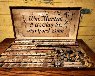 19th C. Antique Rubber Stamp Kit